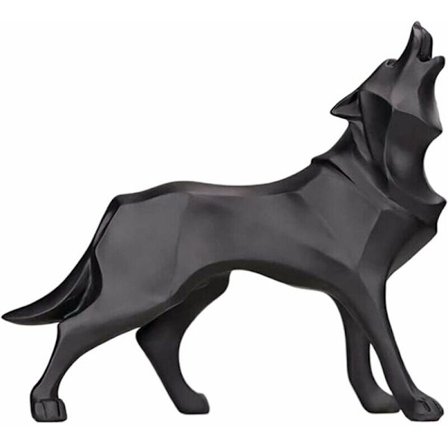 (Ulve Totem-Sort) Nordisk Kreativ Harpiks Håndværk Ulv Hjemmekontor