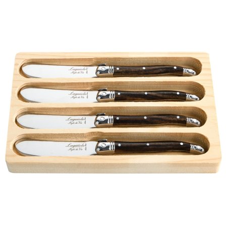 Laguiole Premium Line smørkniv 4-pak, mørkebrun | KitchenOne