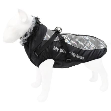 Höst och vinter stora hundkläder, varma reflekterande White XXL