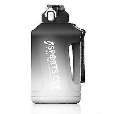 2,3L Halv Gallon Vandflaske med Sugerør og Tidsmarkering