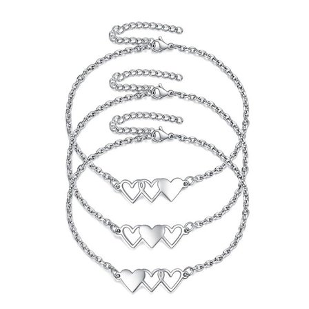 3 Systrar Armband Bästa Vänner Halsband 3 Hjärta Armband 3 Bff 3 Bestie Söta [GGL]