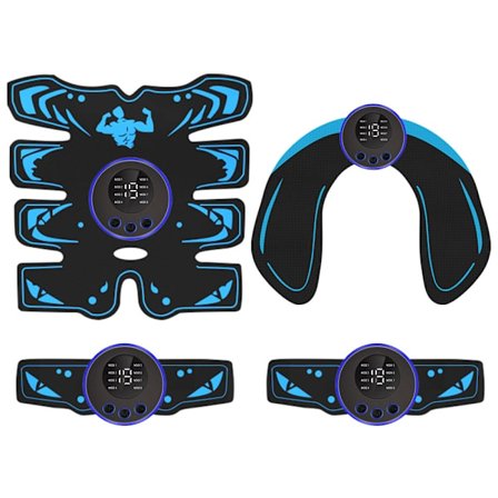 Muskelstimulator Bærbar Abdominal Træner 8 Tilstande 19 Intensitetstrin Til Talje-, Ben- Og Armtræning (Blå)