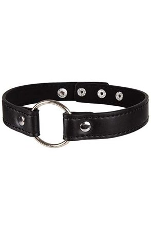 Choker Halsband mit dekorativem Ring Schwarz