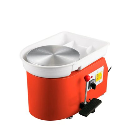 Keramik Drejeskive Maskine, 28cm, Fodpedal, Med- og Modurs Rotation, 350W