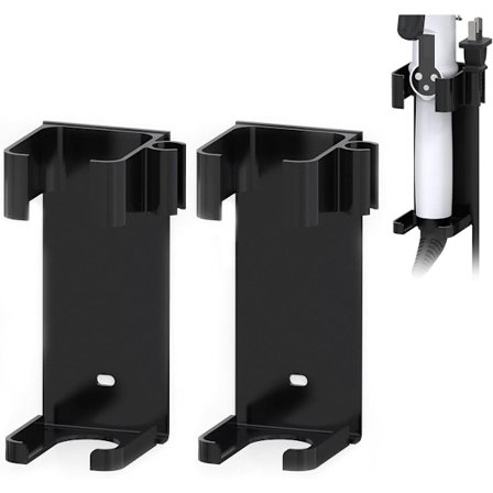 2-pak Krøllejern Holder Vægmontering, Hårstyling Værktøj Opbevaringsorganisator, Hårstyling Hængende Stativ til Glattejern, Krøllejern (Sort)