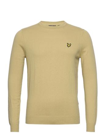 Cotton Merino Crew Jumper Strikkegenser M. Rund Krage Grønn Lyle & Scott