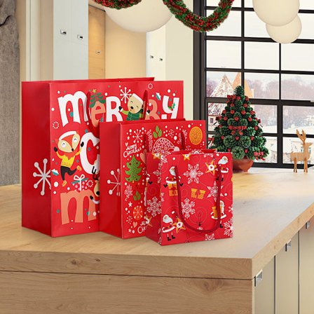 Julegaveinnpakning for godteri og små gaver (Mønster 14*15*7cm)(XH(