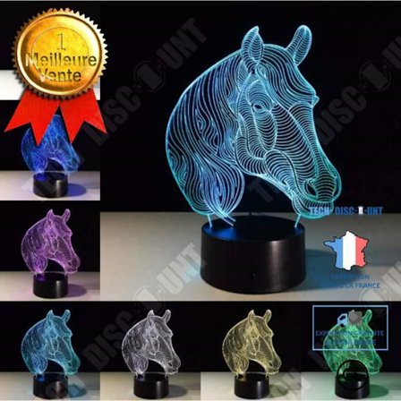 Bordslampa - TD - Hästhuvud - 7 Växlande Färger - LED - Moderna Design