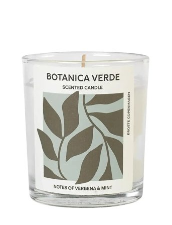 Broste Copenhagen Botanica Verde Scented Candle - White - Ø 7.4 CM