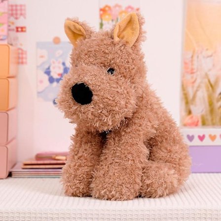 Söt plyschdjur leksak valp hund, 7 tum plysch hund plysch valp plyschdjur för pojkar och flickor, festdekorationer, födelsedagspresenter-9(40cm,brun)