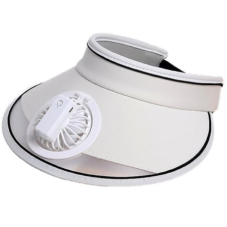 Solskyggehatte med ventilator - tre hastigheder USB genopladelig, solbeskyttende solhat til kvinder/mænd/børn, justerbar spændestrop solhat juni 6.15