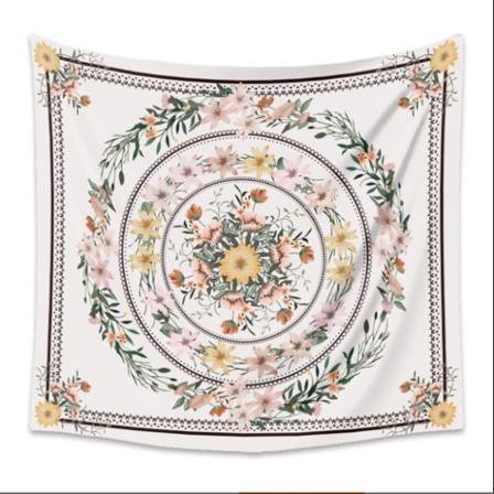 Mandala-väggbonad, blommig medaljongväggbonad, skissad blomma, växtväggbonad, bohemisk hippieväggbonad för rum (51,2 x 59,1 tum)