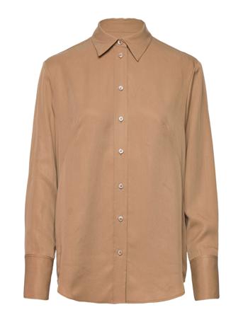 Refibra Tencel Blouse Pitkähihainen Paita Beige Calvin Klein
