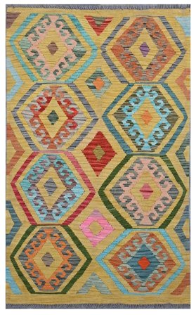 Pequeño Kilim Afghan Old Style Alfombra 96X164 Lana