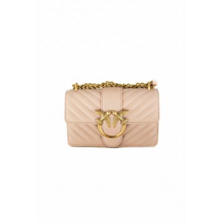 Pinko, Small Quilted BAG Roze, Dames, Maat:ONE Size,leer