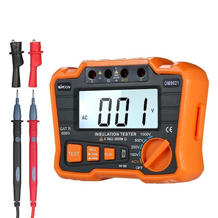 Kkmoon Isolationsmodstandstester Dcv Acv Meter 1000v Jord Megger Megohmmeter Megohm Voltmeter M/lcd Baggrundsbelysning Display