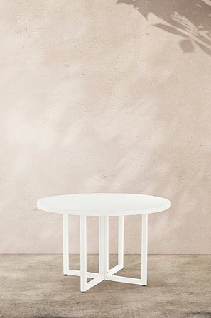 Jotex - Spisebord ø 120 Cm Hvid - GIBRALTAR - Køb Spiseborde til haven hos Jotex