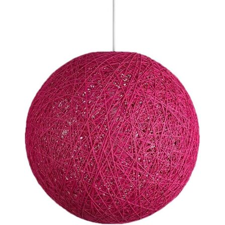 Sisal hängande lampa Rund boll lampskärm rotting ljuskrona, Diameter (Rose Red, 25cm)