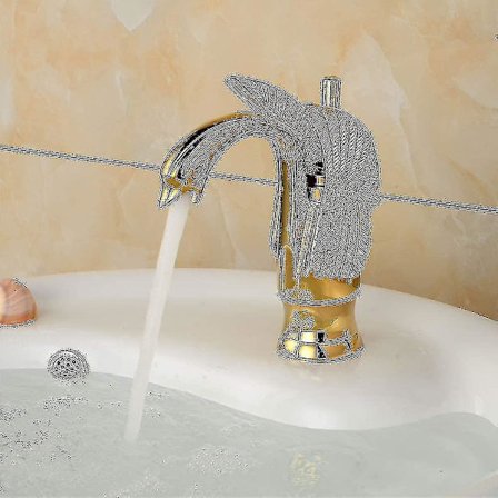 Solid Messing Polert Gull Svan Vaskekran