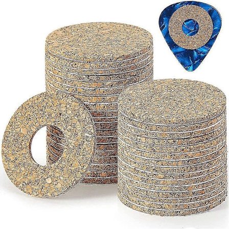 100 kpl kitaran plektra liukueste ja 18 mm liimattava kitaran plektran ote ruskea kitaran plektran korkkiote