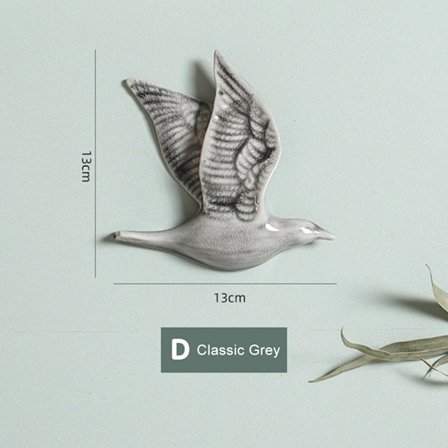 3D Keramik Flygande Fåglar Väggdekor Kreativa fåglar hängande prydnad för hemmet