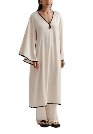 Malina Briony Satin Kaftan Dress Klänningar Dam Vit S