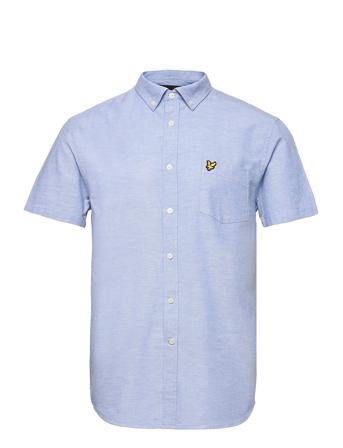 Short Sleeve Light Weight Slub Oxford Shirt Kortærmet Skjorte Blå Lyle & Scott