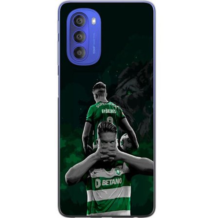 Yhteensopiva Puhelinkuori Motorola Moto G51 5G Neonmotiivi, jossa teksti "Gaming is in my DNA" sinisenä ja punaisena tiiliseinällä, jossa loistava DNA