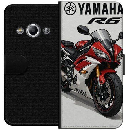 Kompatibel Tegnebogsetui til Samsung Galaxy Xcover 3 Yamaha R6 Legend motiv med rød og hvid sportsmotorcykel til fart, stil og motorcykelentusiaster