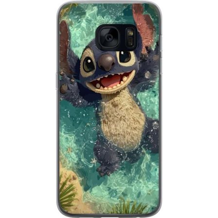 Kompatibelt Mobildeksel til Samsung Samsung Galaxy S7 Glad blå fantasivarelse som leker i krystallklart vann, sprudlende energi, tropisk stemning og