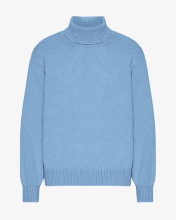 Merino Wool Turtleneck - Seaside Blue M