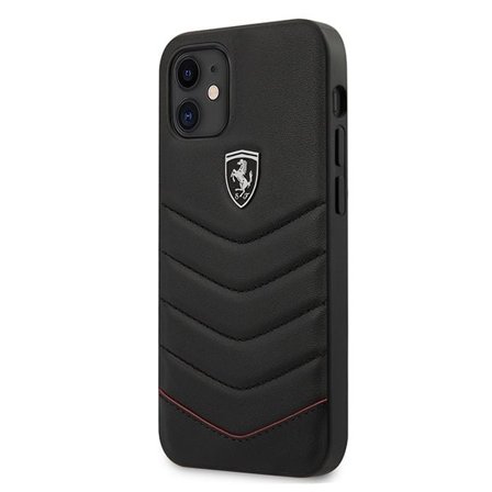 Ferrari FEHQUHCP12SBK iPhone 12 mini 5,4" svart/svart hårda fodral Off Track Quilted