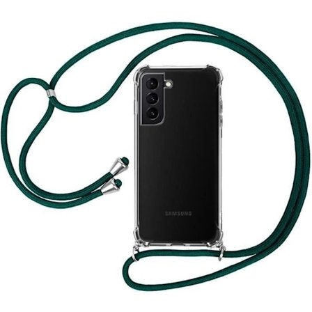 Beskyttelsesskal - PROSHOP - til Samsung Galaxy S21 - Stødabsorberende - Gennemsigtig - Nattr grøn skulderrem