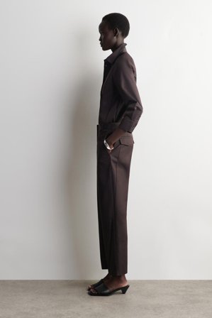 COS Women's Pantalón De Algodón Bordado in Marrón