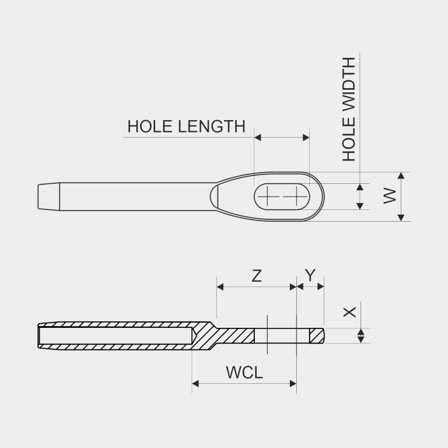 Seldén TERMINAL EYE WIRE ø3 Slot 8X18 (308-498)