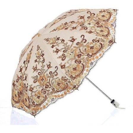 Vikbart UV-parasoll Snö/Regn/Sol Paraply Broderi Bröllopsparaply