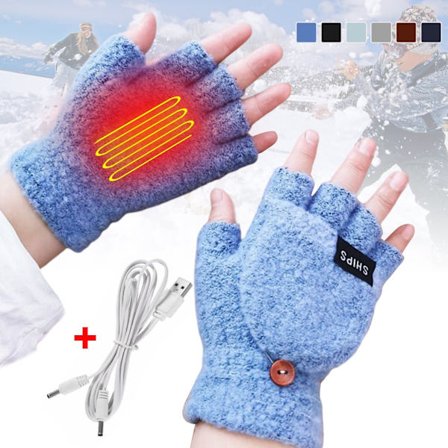 USB Electric Gloves Lämmitys Cabriolet Fingerless Glove