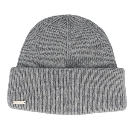 Seeberger - Grå knit Beanie - Knit Beanie With Turn-up Smoke Gray Cuff @ Hatstore