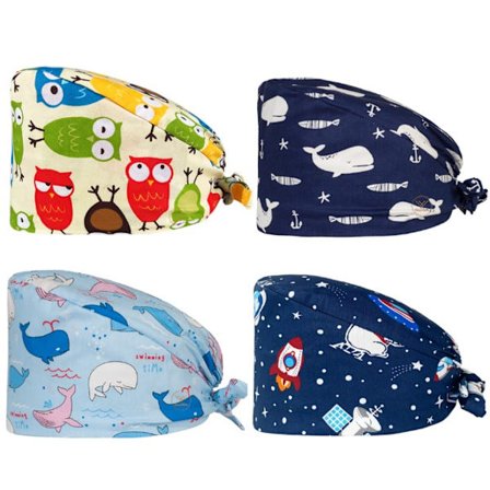 4 st kvinnliga läkare arbetshattar sjuksköterska kirurgiska hattar tunn bomull oral