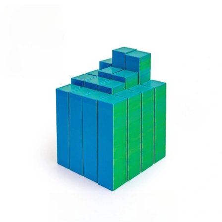 3D-printet Modulær Kunst Afslapningskube – Fokus & Stressreducerende Legetøj til Teenagere, Gradient eller Ensfarvet Blå-grøn