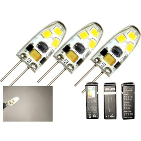 G4 1,5w dimbar 12v DC + AC Led lampa 3100K varmvit G-4 3-pack