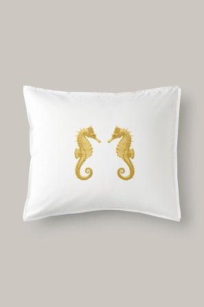 Staycation - Pudebetræk Careful Sea i bomuldspercale - Gul - Hovedpuder - 50X60 - Fra Homeroom