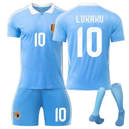 Nyt Euro 2024 Belgien Børnefodboldsæt No.10 Lukaku 28