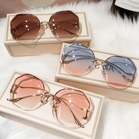 2023 Fashion Gradient Sunglasses Women Brand Design Vintage Pilot Retro Shades Cutting Lens Gradient Sun Glasses Female UV400