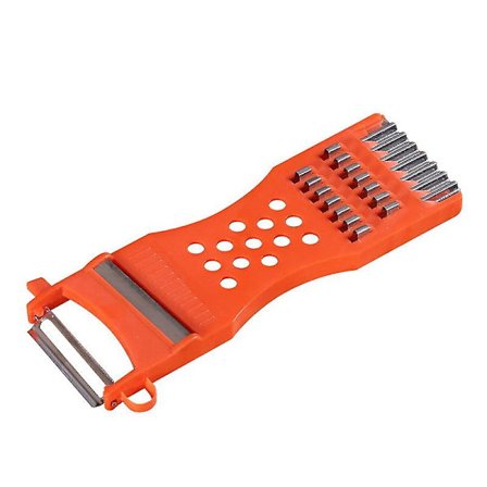 Køkken Multifunktionel Plast Ramme Grøntsager Frugt Rivjern Slicer Skræller Metal Skraber Shredder Udskæringsværktøj(2stk, Orange)