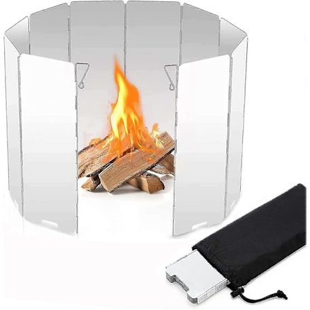 Vikbar Vindruta i Aluminium, 10 Plåtar Utomhus Camping Vindskydd, Ultralätt Portabelt Kök För Campingkök, Picknick Gaskök Etc