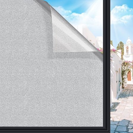Frosted Window Film Privacy: Opaque Window Film for Glass Window Self-Adhesive Sun Protection UV Protection (Silver, 40*200cm)
