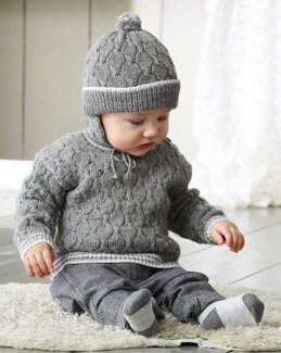 Strikkeoppskrift Babygenser og lue - Svarta Fåret