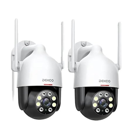 Utomhus Trådlös Säkerhetsdomekamera, 3MP HD-upplösning, Rörelsedetektering,2 st, EU-kontakt, 4 mm