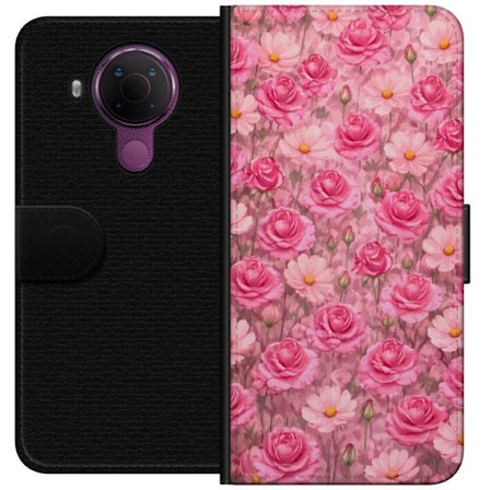 Kompatibelt Lommeboketui til Nokia 5.4 Petal Reverie Blush Rose